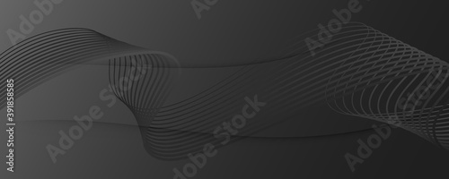 Black Digital Background. Fluid Abstract Motion. 