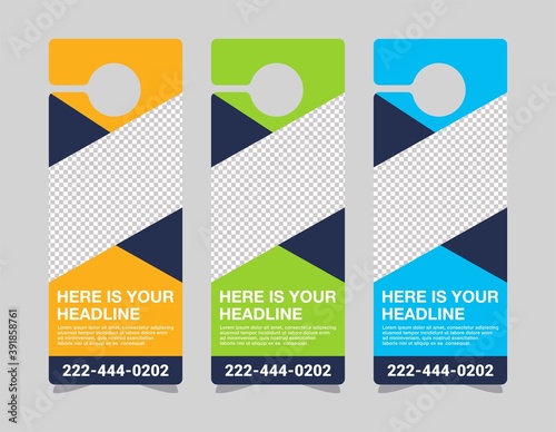 Door hanger design template, hotel knob design. Vector door hanger  design template
