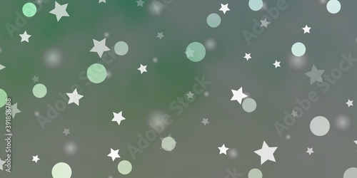 Wallpaper Mural Light Green vector background with circles, stars. Torontodigital.ca