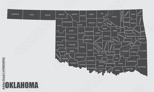 Obraz na płótnie Oklahoma county map w salonie