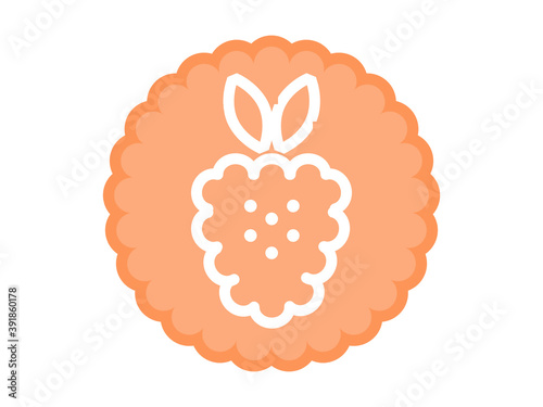 Healthy diet icong graphic concept. A fruit otline in a cloud sticker.  photo