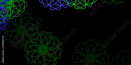 Dark Pink, Green vector background with random forms.