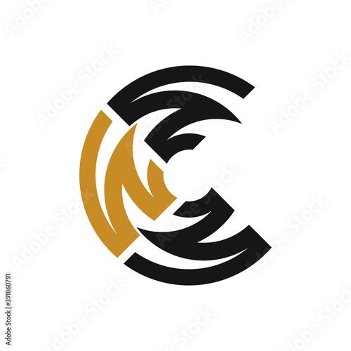 Initial letter cw or wc logo vector design templates