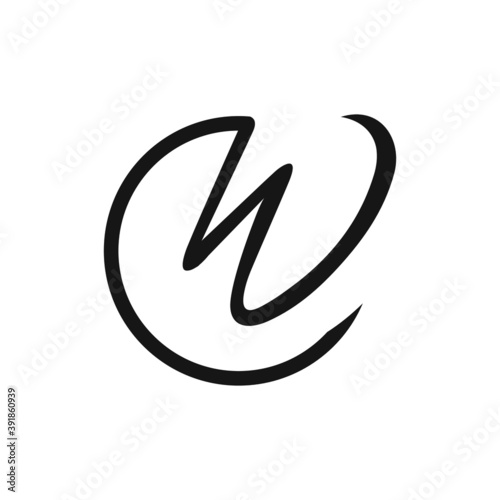 Initial letter cw or wc logo vector design templates