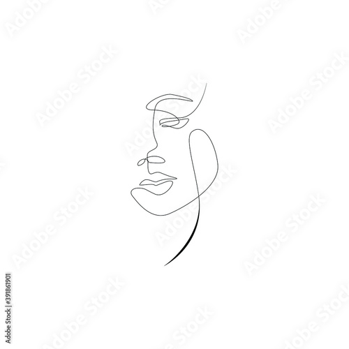 continuous line drawing face simple and clean