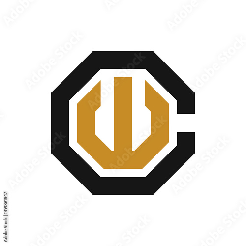 initial letter cw or wc logo vector design