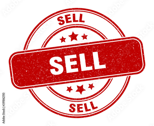 sell stamp. sell label. round grunge sign
