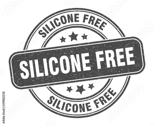 silicone free stamp. silicone free label. round grunge sign