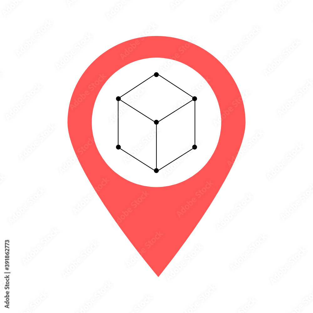 Blockchain location map pin pointer icon. Element of map point for mobile concept and web apps. Icon for website design and app development. Premium cube square, pentagon location. Blockchain location map pin pointer icon. Element of map point for mobile concept and web apps. Icon for website design and app development. Premium cube square, pentagon location.