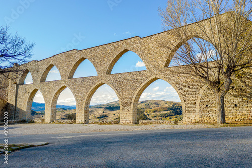 Morella aqueduct in Castellon Maestrazgo at Spain photo