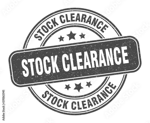 stock clearance stamp. stock clearance label. round grunge sign