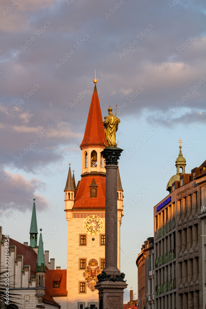 Marienplatz in Munich in Bavaria
