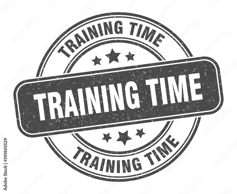 Obraz premium training time stamp. training time label. round grunge sign
