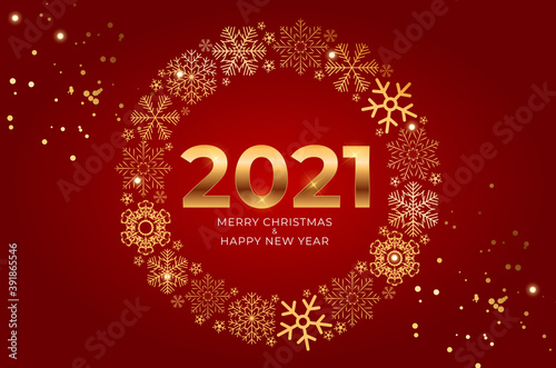 2021 New Year and Merry Christmas Background. Vector Illustration