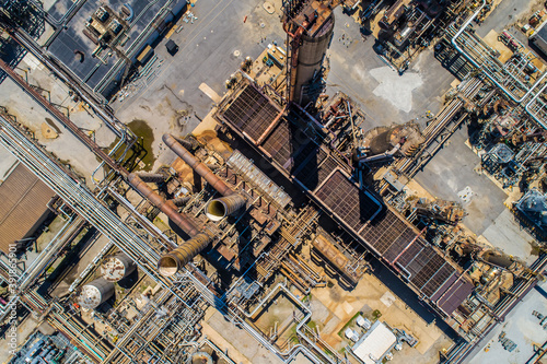 Aerial Overhead view of Petroleum Refinery Facilities