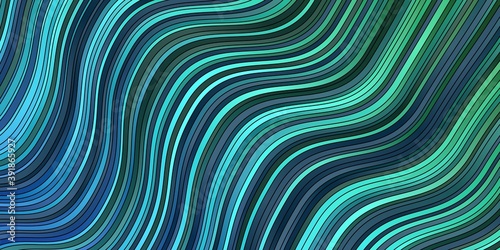 Light Blue, Green vector background with curved lines.