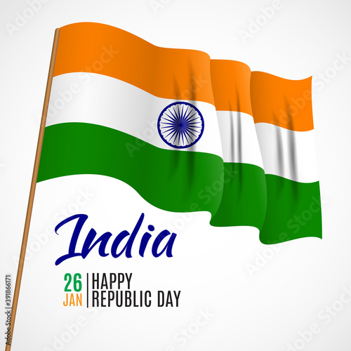 Happy India Republic Day26 January. Vector Illustration photo