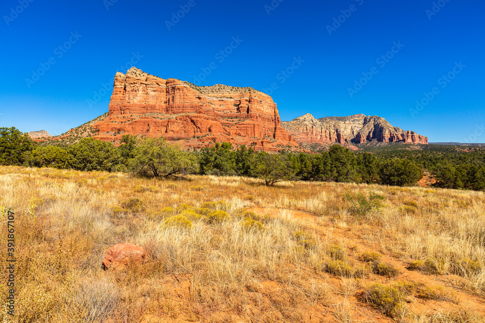 The natural beauty of the red rock canyons and sandstone of Sedona in Arizona