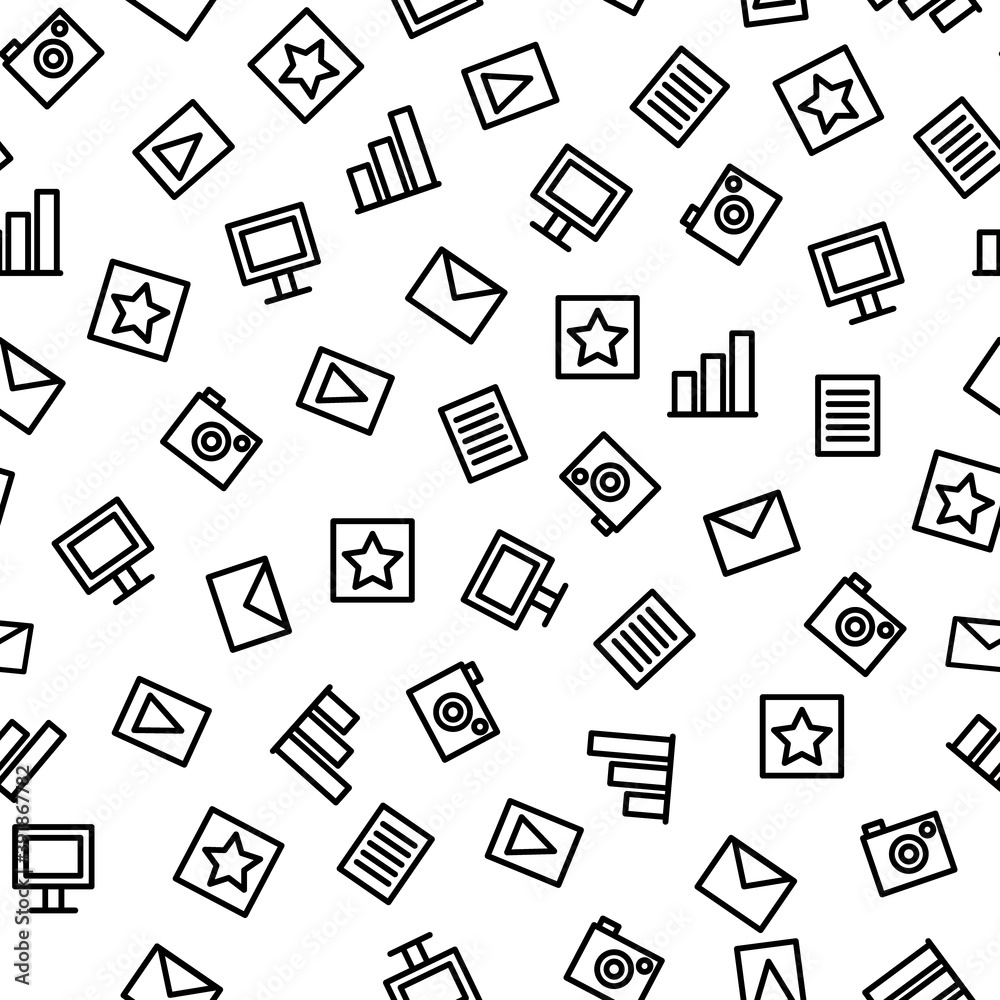 Seamless pattern of icon images