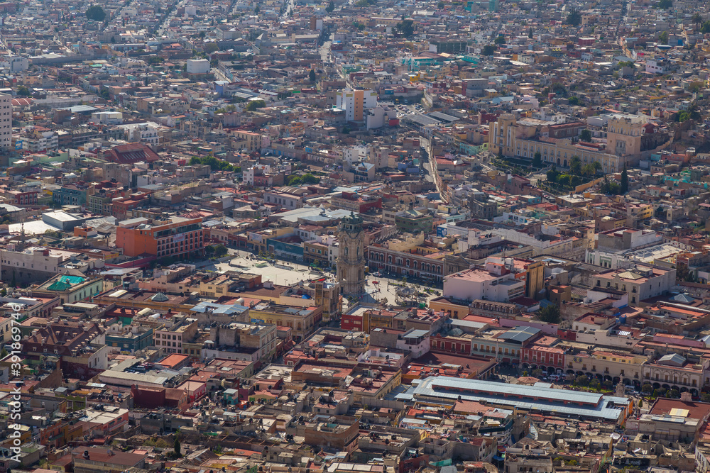 Panoramic views of the Pachuca City in Hidalgo state, Mexico