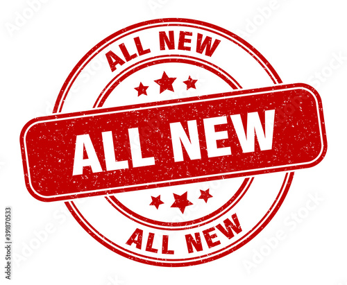 all new stamp. all new label. round grunge sign