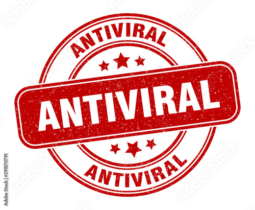 antiviral stamp. antiviral label. round grunge sign