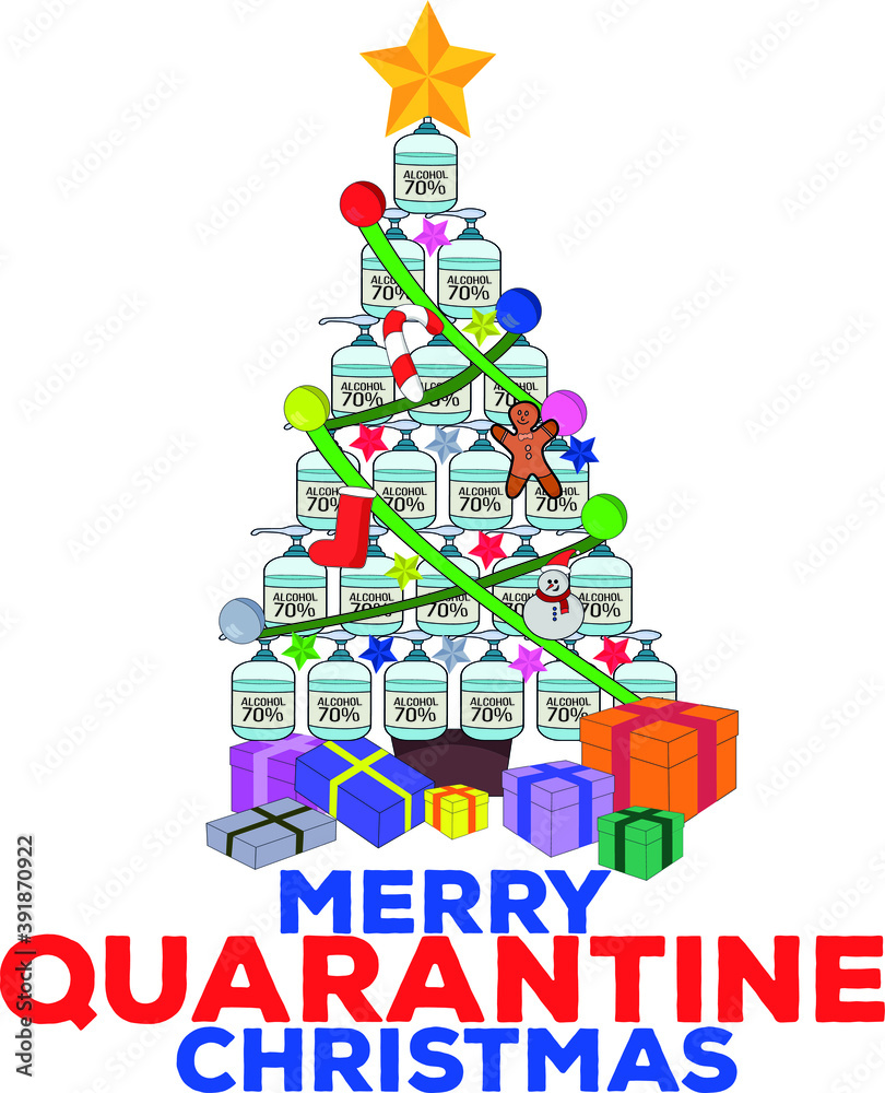Merry Quarantine Christmas cartoon ideas design