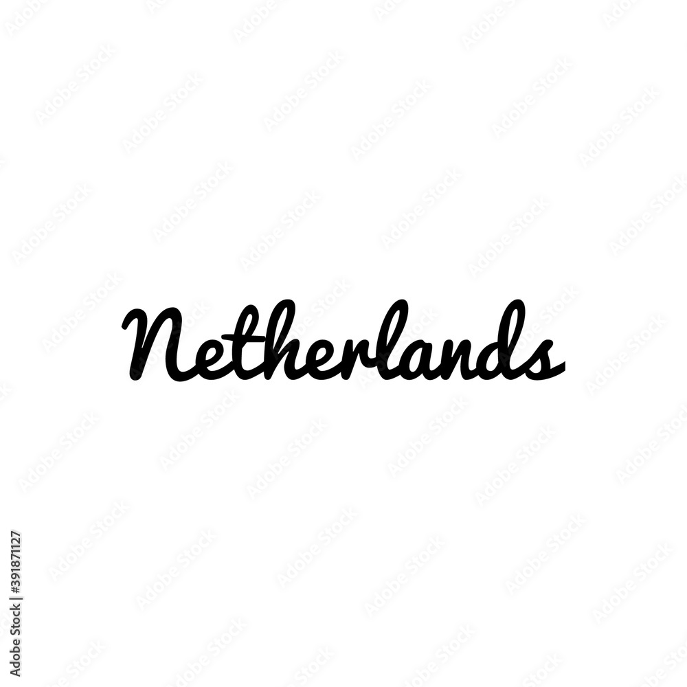 ''Netherlands'' Word Lettering Illustration