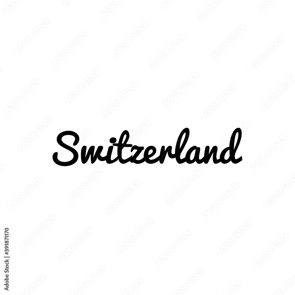 ''Switzerland'' Word Lettering Illustration