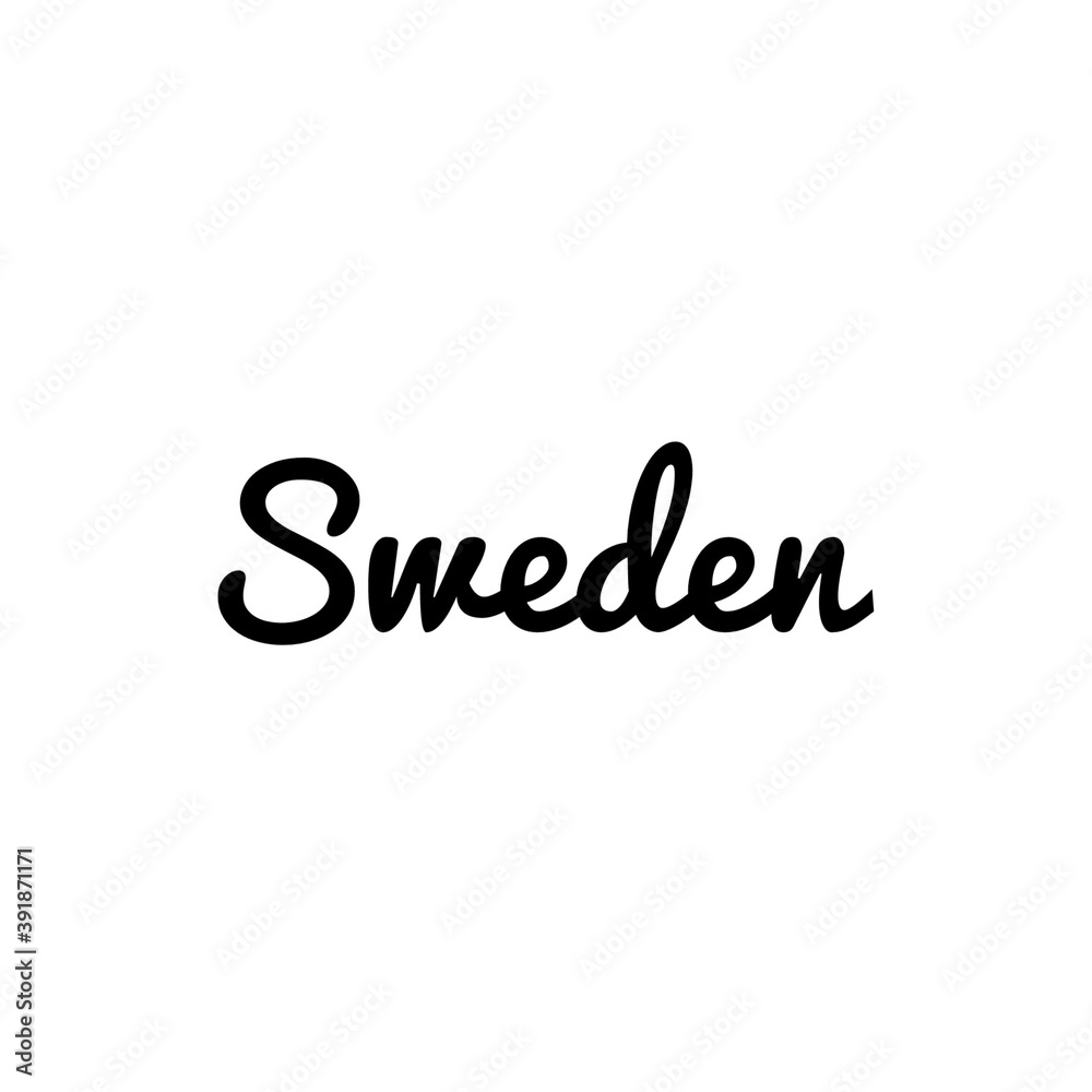 ''Sweden'' Word Lettering Illustration ''Sweden'' Word Lettering Illustration