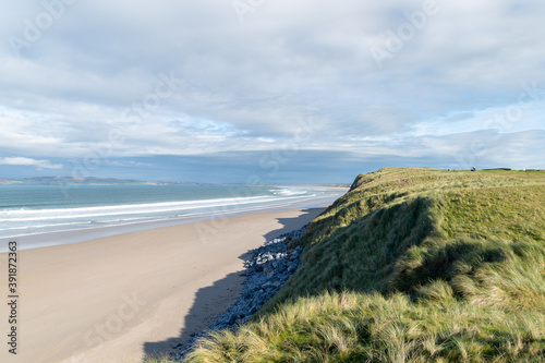 view across the dunes and the beach of Barrow, Tralee,Ireland