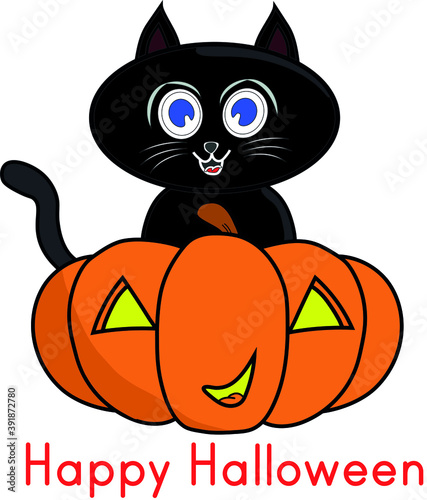 A Pumpkin Black Cat Halloween