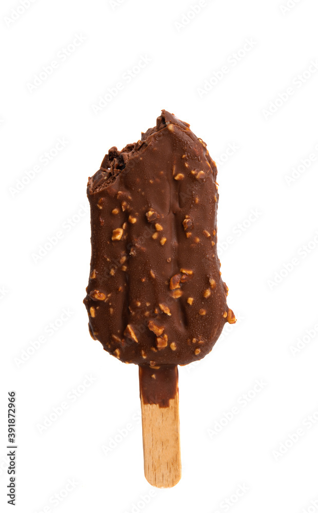 chocolate ice cream on stick isolated chocolate ice cream on stick isolated