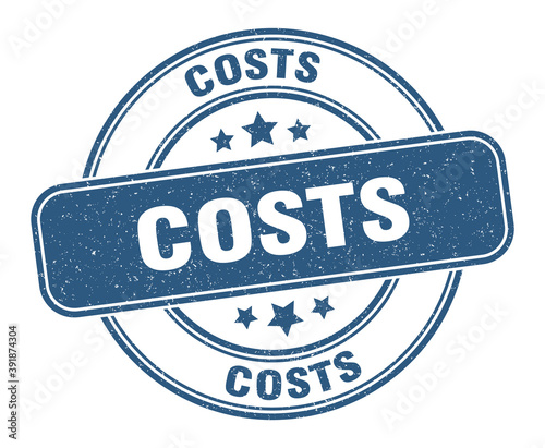 costs stamp. costs label. round grunge sign