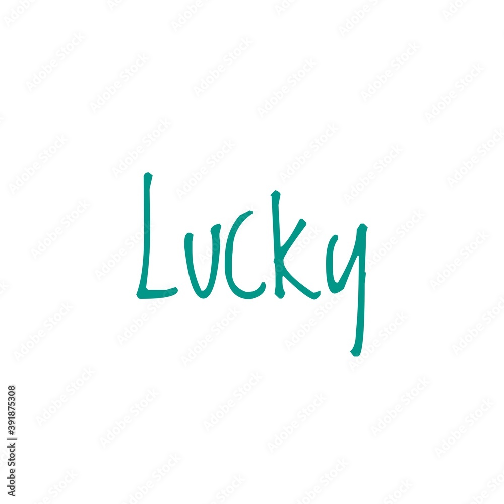 ''Lucky'' Word Lettering Illustration ''Lucky'' Word Lettering Illustration