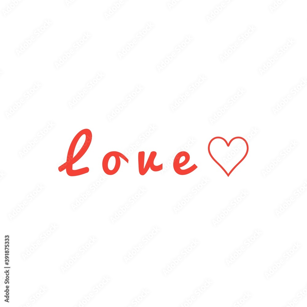 ''Love'' Word Lettering Illustration ''Love'' Word Lettering Illustration