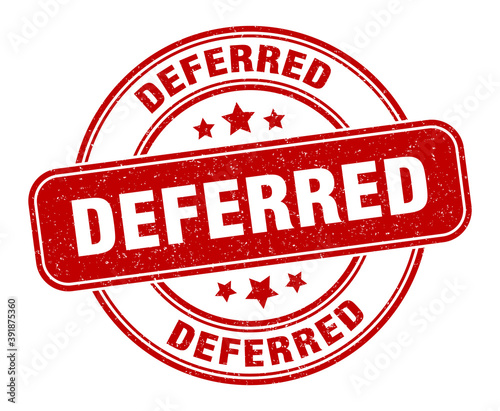 deferred stamp. deferred label. round grunge sign