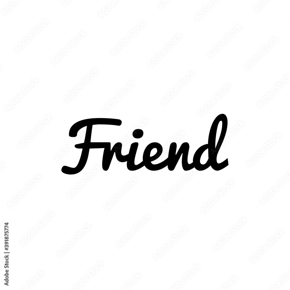 ''Friend'' Word Lettering Illustration