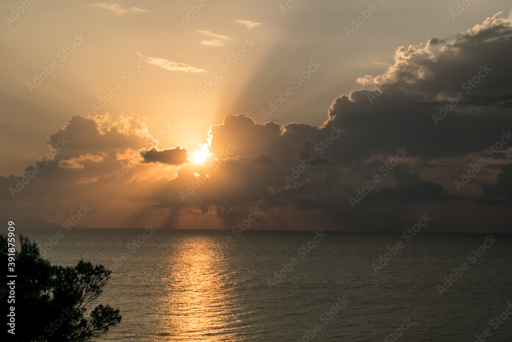 sunset over the sea sunset over the sea