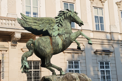 Pegasus fountain sculpture in Mirabell palace, Salzburg, Austria
