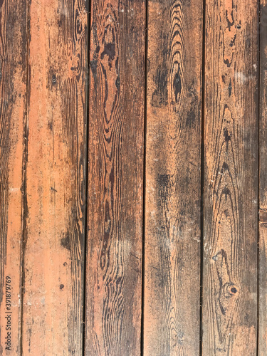 Background of vertical wooden orange planks