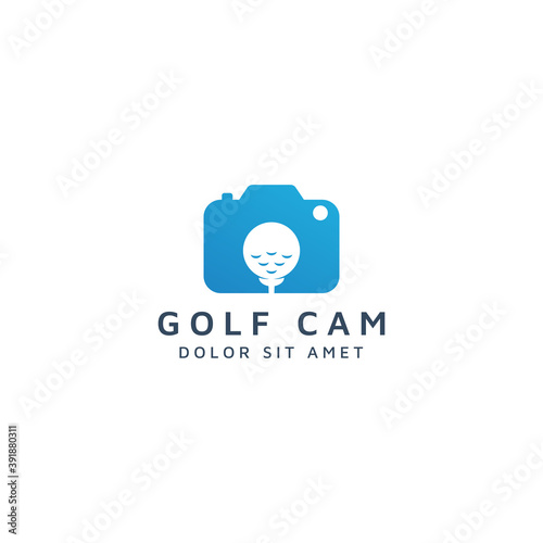 camera and golf negative space logo design