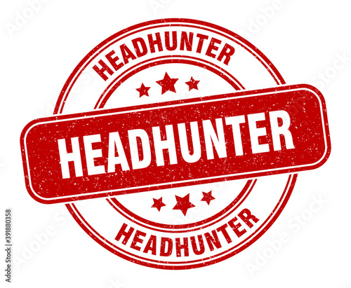 headhunter stamp. headhunter label. round grunge sign