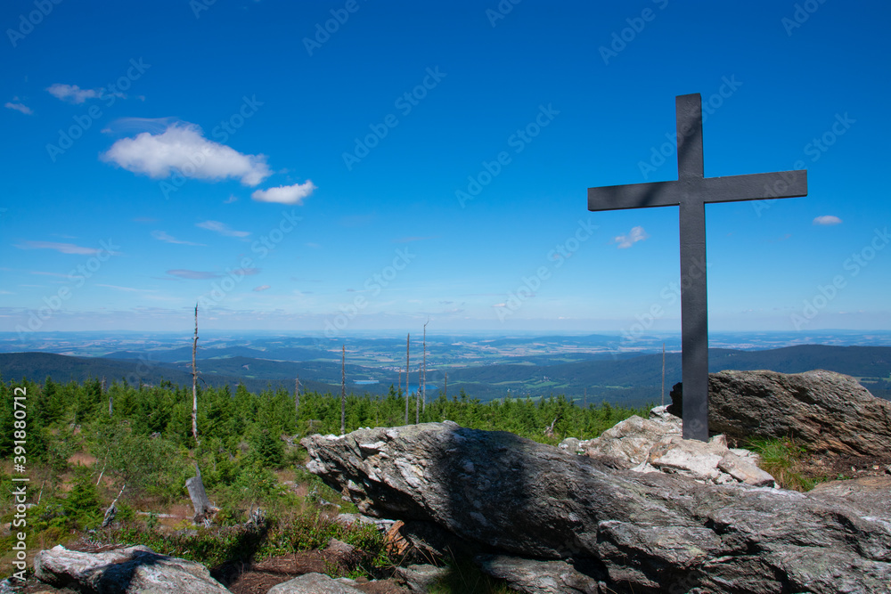 Peak of Svaroh mountain, Sumava national park, Czech side Peak of Svaroh mountain, Sumava national park, Czech side