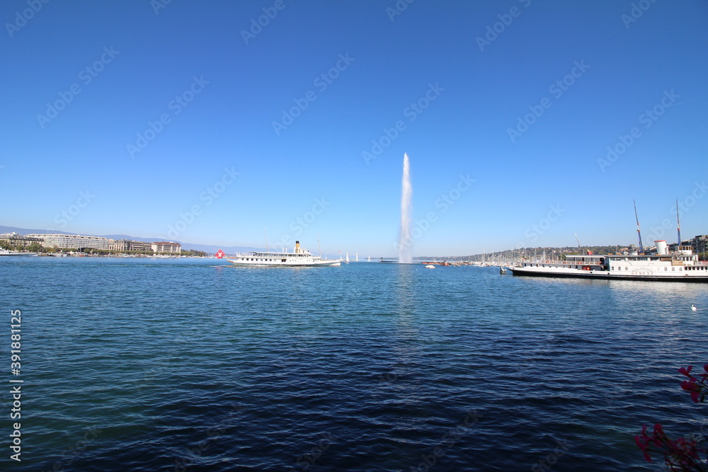 Genfer See in der Schweiz, aufgenommen im September 2017