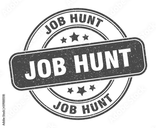 job hunt stamp. job hunt label. round grunge sign