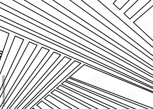 Modern abstract background of thin straight black lines on a white background. Trendy vector graphics