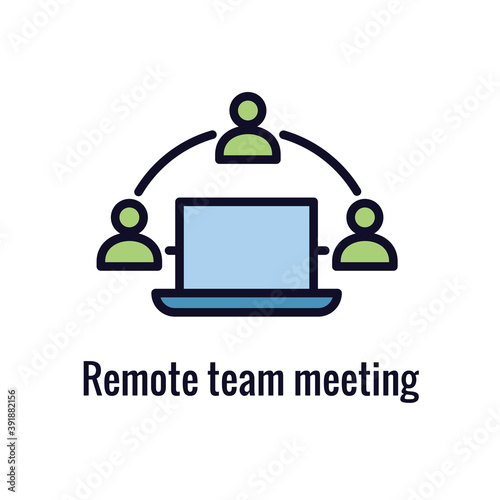 Remote work icon showing work from home concept