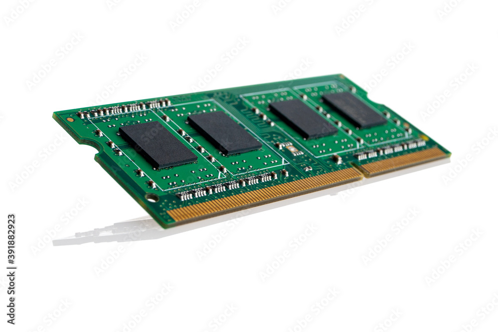 Latest-generation 16 GB RAM module for desktop computer, high throughput, random access memory, isolated on a white background.. Latest-generation 16 GB RAM module for desktop computer, high throughput, random access memory, isolated on a white background..