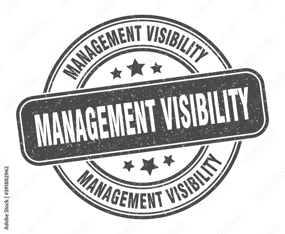 management visibility stamp. management visibility label. round grunge sign